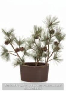 Artificial-Potted-Pine-Tree-with-Pinecones-and-Snow-Flocking-219x300-2