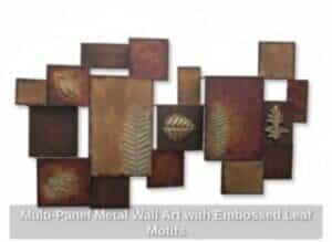 Multi-Panel-Metal-Wall-Art-with-Embossed-Leaf-Motifs-300x219-2