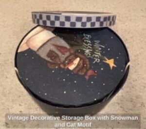 Vintage-Decorative-Storage-Box-with-Snowman-and-Cat-Motif-third-image-300x265-2