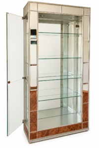 Vitrine-de-vidro-espelhada-aberta