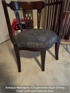 Antique-Mahogany-Chippendale-Style-Dining-Chair-with-Upholstered-Seat