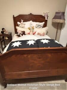 Antique-Walnut-Victorian-Style-Sleigh-Bed-Frame