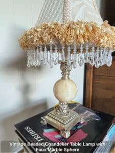 Vintage-Beaded-Chandelier-Table-Lamp-with-Faux-Marble-Sphere