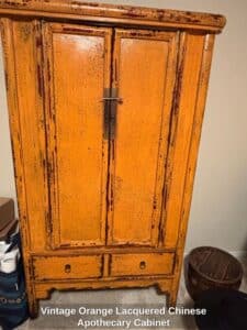 Vintage-Orange-Lacquered-Chinese-Apothecary-Cabinet