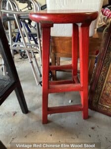 Vintage-Red-Chinese-Elm-Wood-Stool
