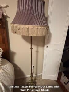 Vintage-Tassel-Fringe-Floor-Lamp-with-Plum-Pinstriped-Shade