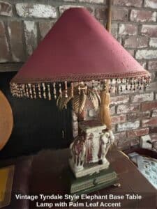 Vintage-Tyndale-Style-Elephant-Base-Table-Lamp-with-Palm-Leaf-Accent-third-image