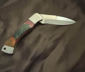 Buck-Folding-Hunter-with-Mixed-Wood-Handle