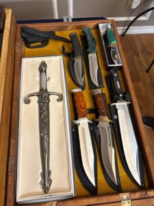 Collection-of-Decorative-and-Utility-Knives-including-a-Bowie-style-dagger