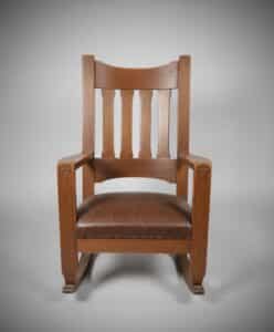 Mission-Oak-Rocking-Chair-with-Leather-Seat-second-image