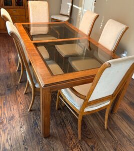 American-Drew-Italian-Modern-Glass-Topped-Dining-Table-with-Chairs