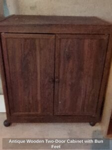 Antique-Wooden-Two-Door-Cabinet-with-Bun-Feet