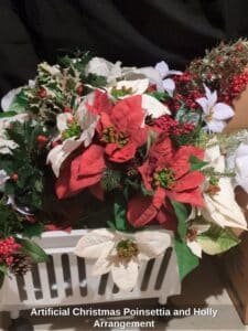 Artificial-Christmas-Poinsettia-and-Holly-Arrangement