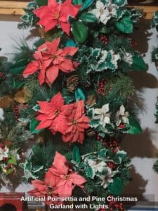 Artificial-Poinsettia-and-Pine-Christmas-Garland-with-Lights