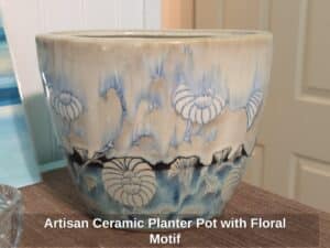 Artisan-Ceramic-Planter-Pot-with-Floral-Motif
