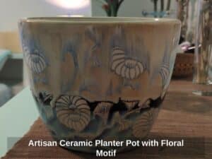 Artisan-Ceramic-Planter-Pot-with-Floral-Motif-second-image