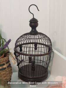 Decorative-Wire-Bird-Cage-with-Wooden-Base