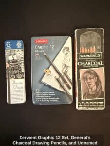 Derwent-Graphic-Set-Generals-Charcoal-Drawing-Pencils-and-Unnamed-Shade-Drawing-Pencil-Tin