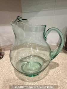 Hand-Blown-Green-Glass-Pitcher