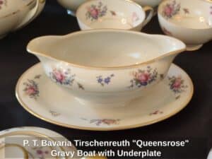 P.-T.-Bavaria-Tirschenreuth-Queensrose-Gravy-Boat-with-Underplate