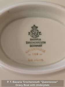 P.-T.-Bavaria-Tirschenreuth-Queensrose-Gravy-Boat-with-Underplate-second-image