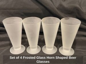 Set-of-Frosted-Glass-Horn-Shaped-Beer-Glasses