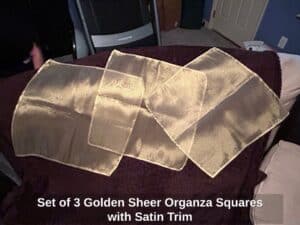 Set-of-Golden-Sheer-Organza-Squares-with-Satin-Trim-second-image