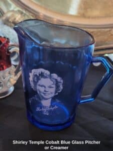 Shirley-Temple-Cobalt-Blue-Glass-Pitcher-or-Creamer