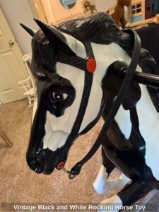 Vintage-Black-and-White-Rocking-Horse-Toy