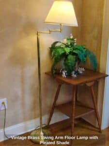 Vintage-Brass-Swing-Arm-Floor-Lamp-with-Pleated-Shade