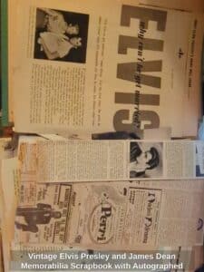 Vintage-Elvis-Presley-and-James-Dean-Memorabilia-Scrapbook-with-Autographed-Photo-second-image