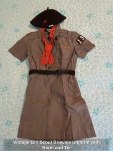 Vintage-Girl-Scout-Brownie-Uniform-with-Beret-and-Tie