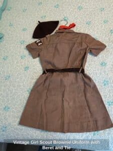 Vintage-Girl-Scout-Brownie-Uniform-with-Beret-and-Tie-second-image
