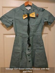 Vintage-Girl-Scout-Uniform-Dress-with-Hat-and-Pins