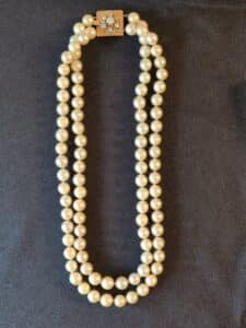 Double-Strand-Cultured-Pearl-Necklace-with-Opal-and-k-Gold-Clasp-1