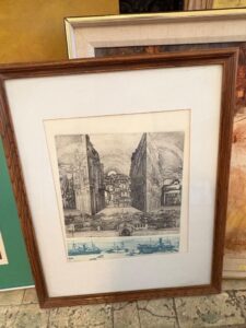 Etching-of-European-Waterfront-Architecture