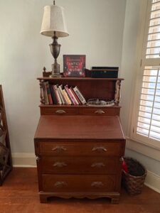 Mid-Century-Mahogany-Drop-Front-Secretary-Desk