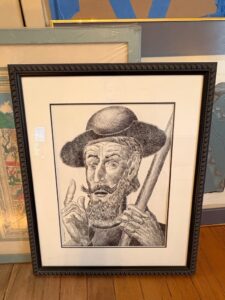 Signed-Ink-Portrait-of-a-Bearded-Man-by-J.-Custodio