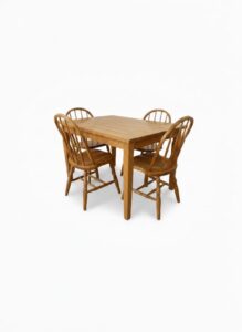 Solid-Maple-Butcher-Block-Dining-Set-with-Spindle-Chairs-second-image