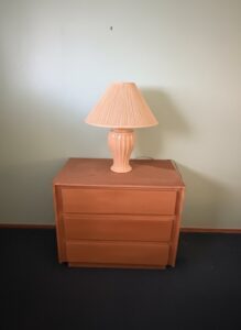 Vintage-s-Laminate-Three-Drawer-Nightstand-and-Ceramic-Table-Lamp