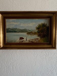 European-Alpine-Landscape-Oil-Painting-with-Cow-and-Figure