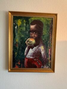 Oil-Painting-of-a-Child-Eating-Fruit-by-Clement-Serneels