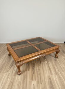 Traditional-Carved-Mahogany-and-Glass-Top-Coffee-Table