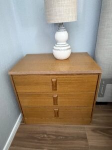 Vintage-Teak-Three-Drawer-Nightstand