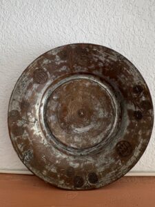 Antique-Ottoman-Turkish-Hand-Hammered-Tinned-Copper-Charger
