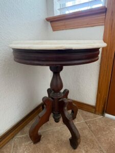 Victorian-Marble-Top-Pedestal-Accent-Table-second-image