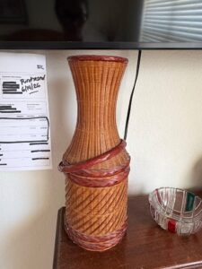 Vintage-Mid-Century-Shanghai-Handicrafts-Woven-Bamboo-and-Rattan-Floor-Vase