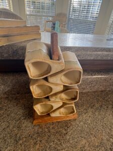 Vintage-Rodolfo-Padilla-Stacking-Ceramic-Mug-Set-with-Wooden-Rack