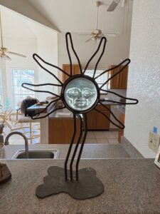 Vintage-Wrought-Iron-and-Glass-Sun-Face-Candle-Holder