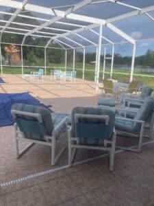 Four closets of women's clothing, furniture, vintage cookware, wicker pieces, outdoors!
